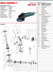 SMT-8521 100mm Angle Grinder