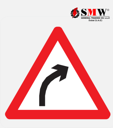 Curve in Road to the Right Ahead (Slow Down) Signs