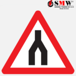 Dual Carriageway Ends (2 Lanes Join-Beware of Oncoming Traffic Ahead ) Signs