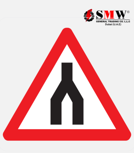 Dual Carriageway Ends (2 Lanes Join-Beware of Oncoming Traffic Ahead ) Signs