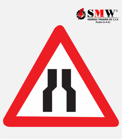 Road Narrows On Both Sides Ahead Signs
