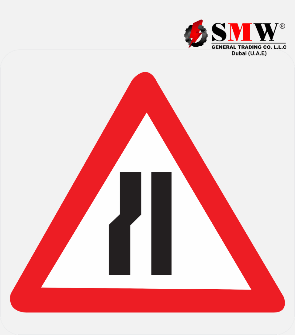 Road Narrows On The Left Ahead Signs Road Narrows On The Left Ahead Signs