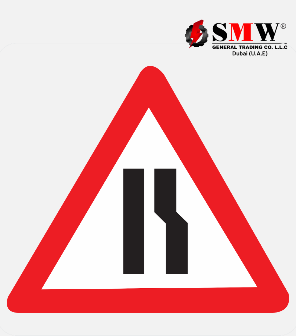 Road Narrows On The Right Ahead Signs Road Narrows On The Right Ahead Signs